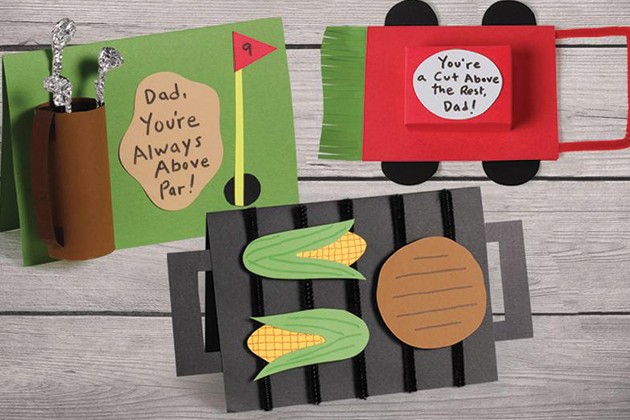 Three homemade cards for Father’s Day. 