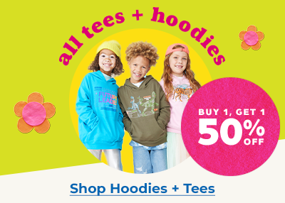 Buy one get one 50% off hoodies and tees for spring.