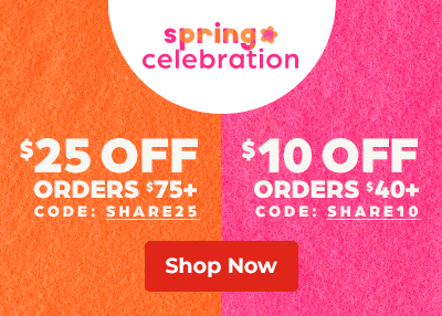Get $25 off orders over $75 with code SHARE25 and get $10 off orders $40+ with code SHARE10.